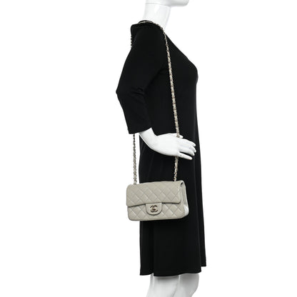 Chanel Lambskin Quilted Mini Rectangular Flap Grey 2 of 11