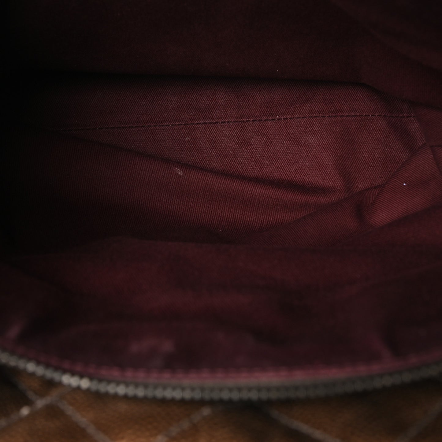 Crumpled Grained Calfskin Quilted CC Crave Tote Brown
