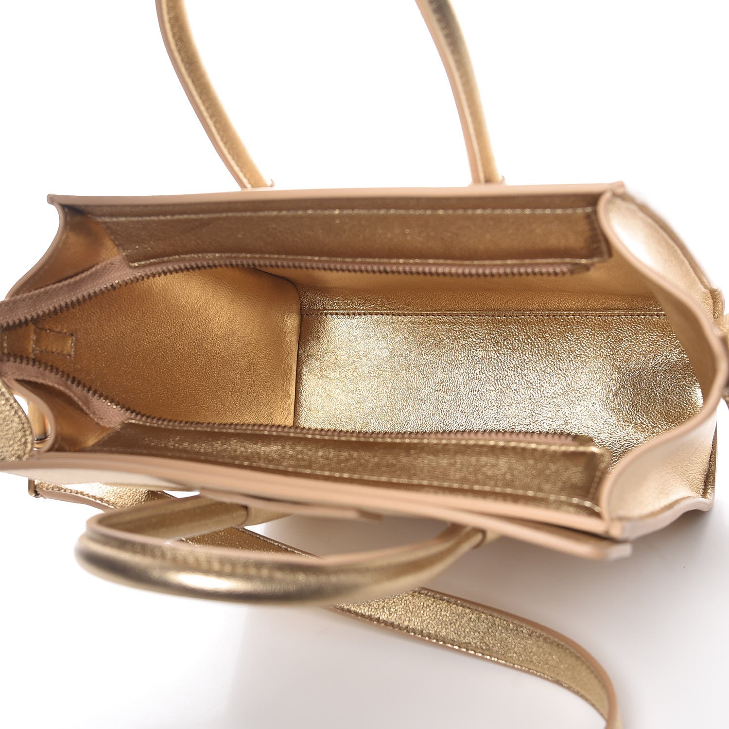 Celine Laminated Lambskin Nano Luggage Gold 5 of 10