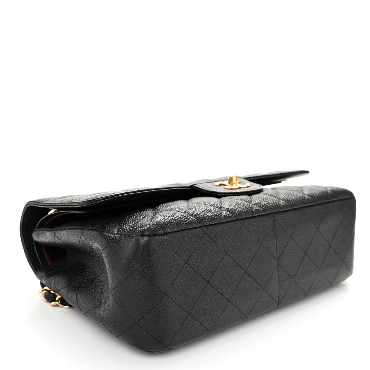 Caviar Quilted Jumbo Double Flap Black