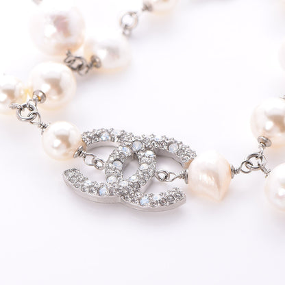 Chanel Pearl Crystal CC Bracelet Pearly White 4 of 6
