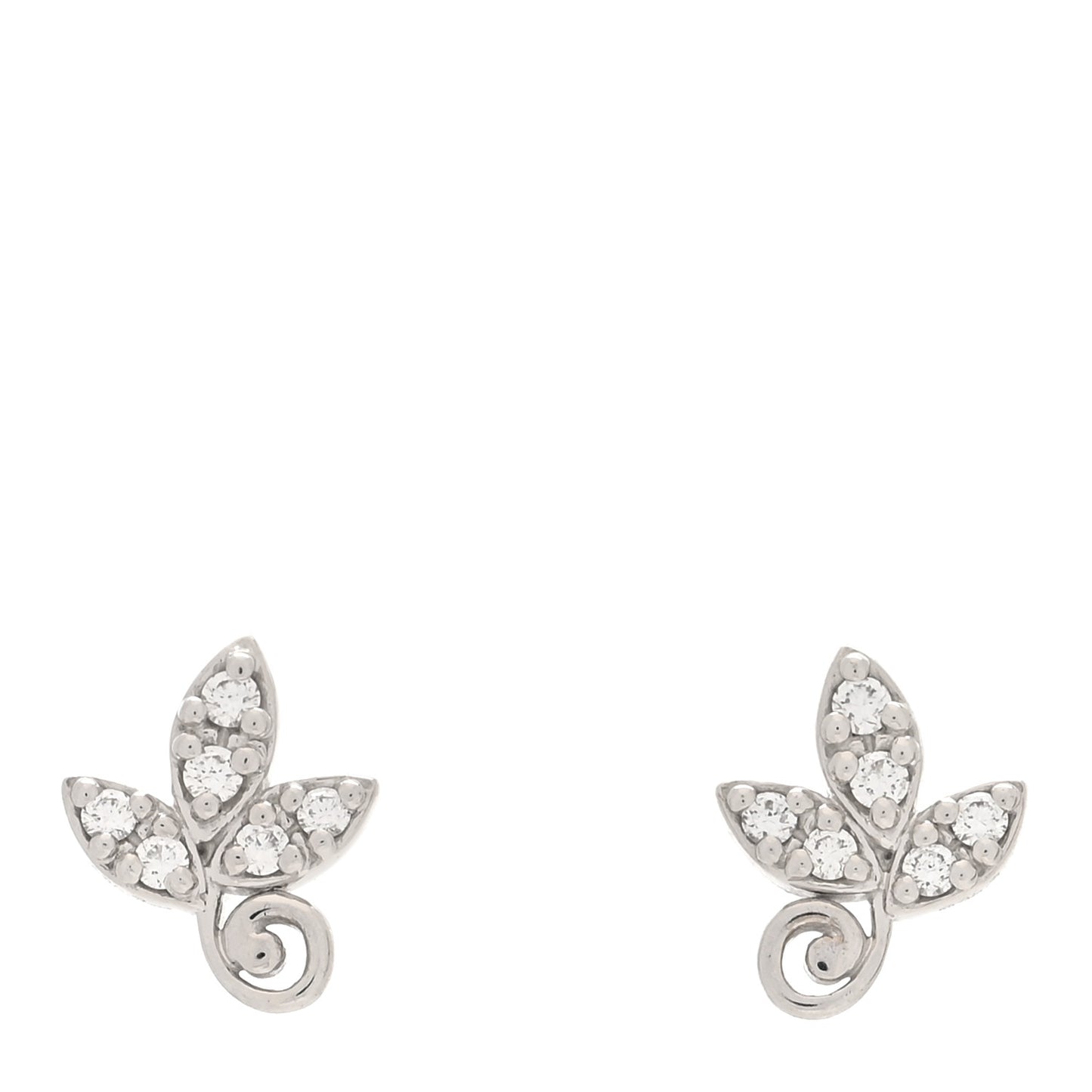 18K White Gold Diamond Paloma Picasso Olive Leaf Earrings