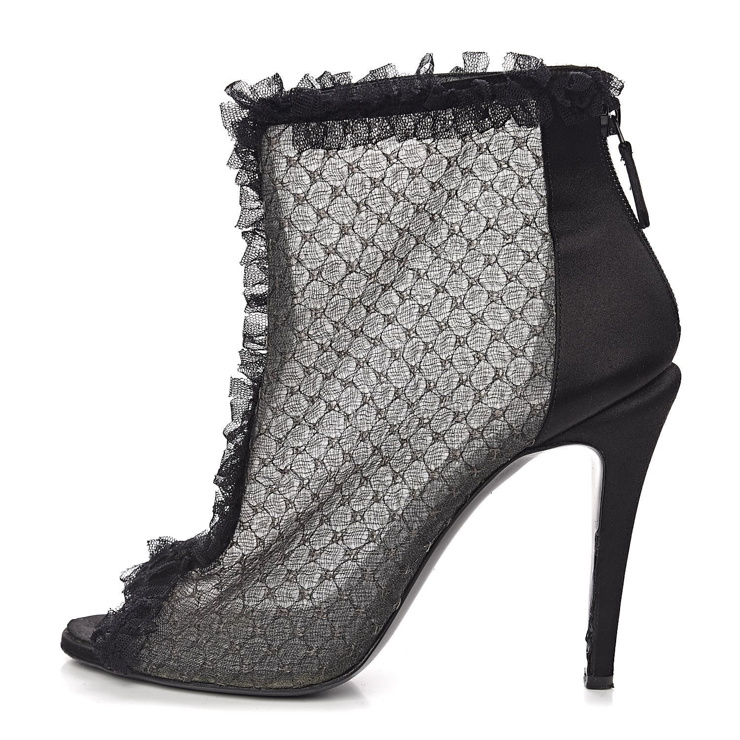 Chanel Lace Mesh Booties 39 Black 1 of 10