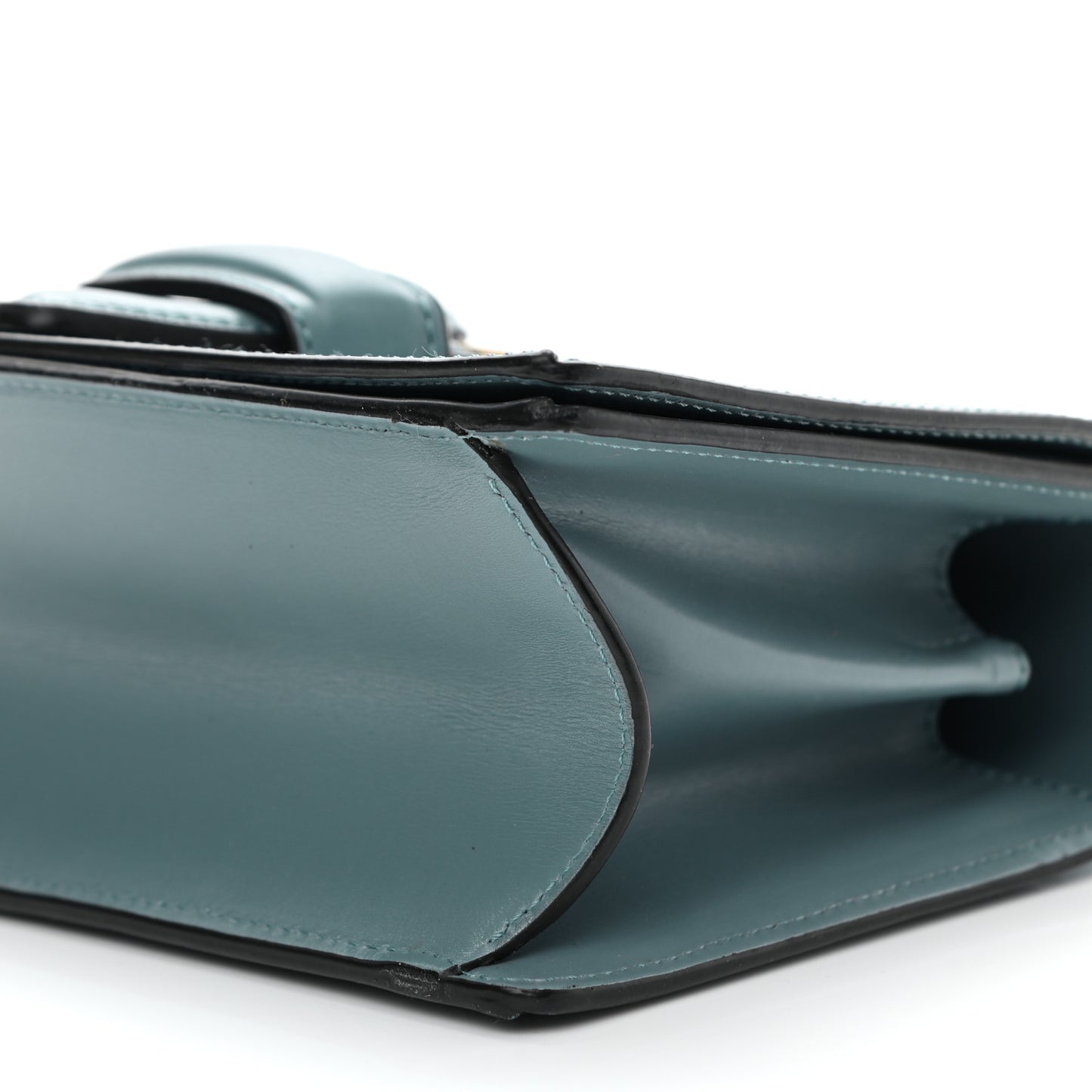 Calfskin Small Barcelona Shoulder Bag Stone Blue