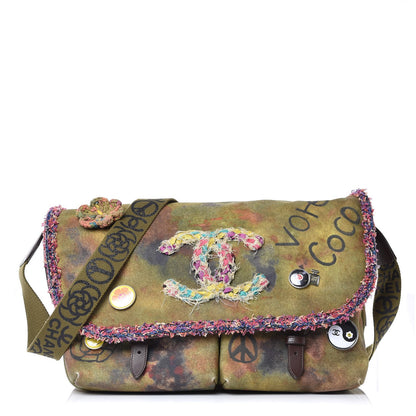 Chanel Washed Toile Large Graffiti On The Pavements Messenger Khaki Multicolor 1 of 17