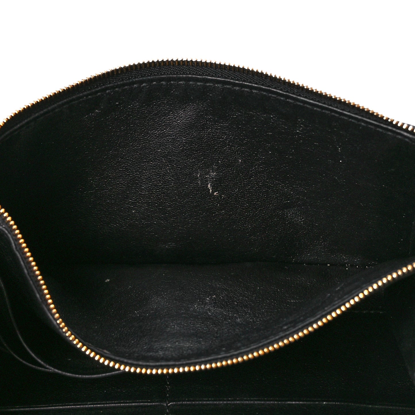 Grained Calfskin Logo Cash Thin Money Wallet Black White