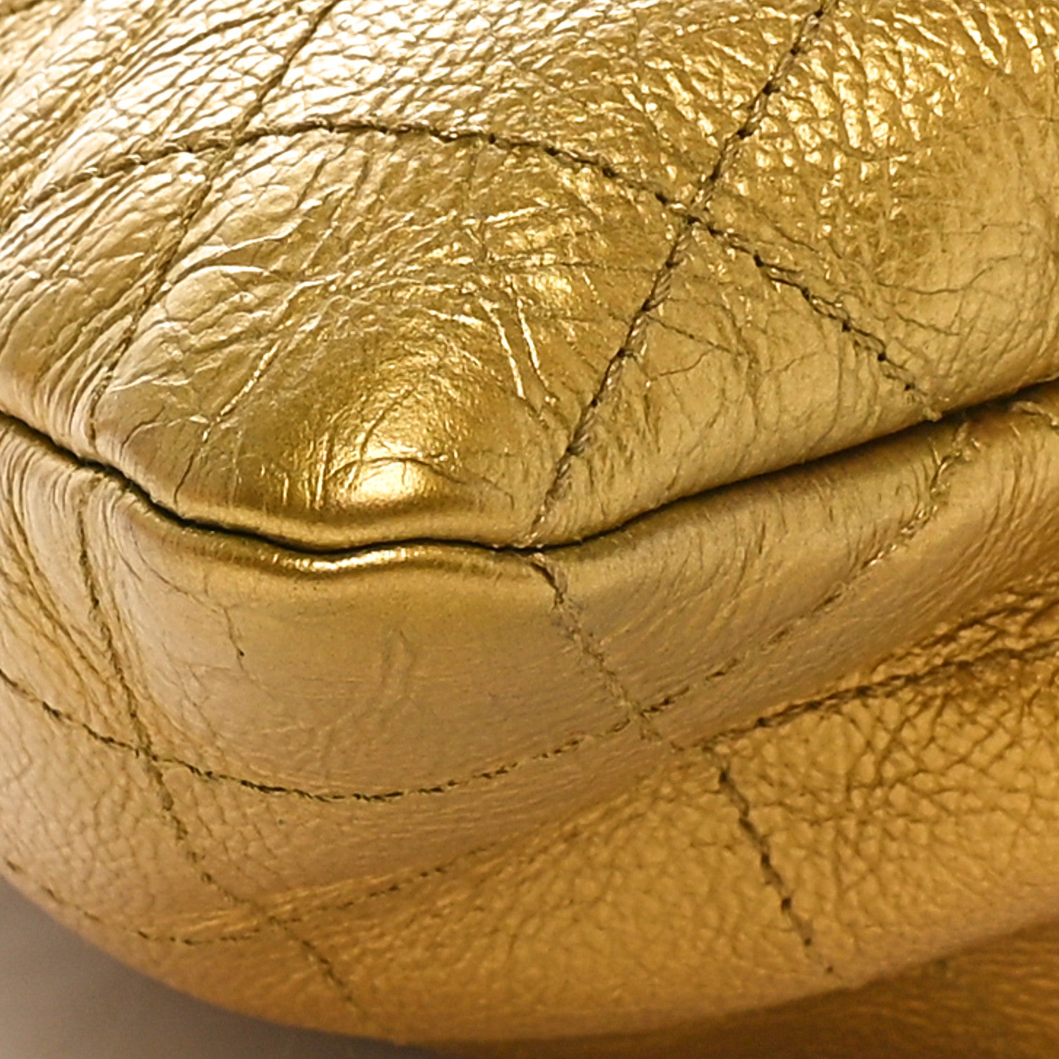 Chanel Metallic Calfskin Quilted Small Drawstring Bag Gold 10 of 10