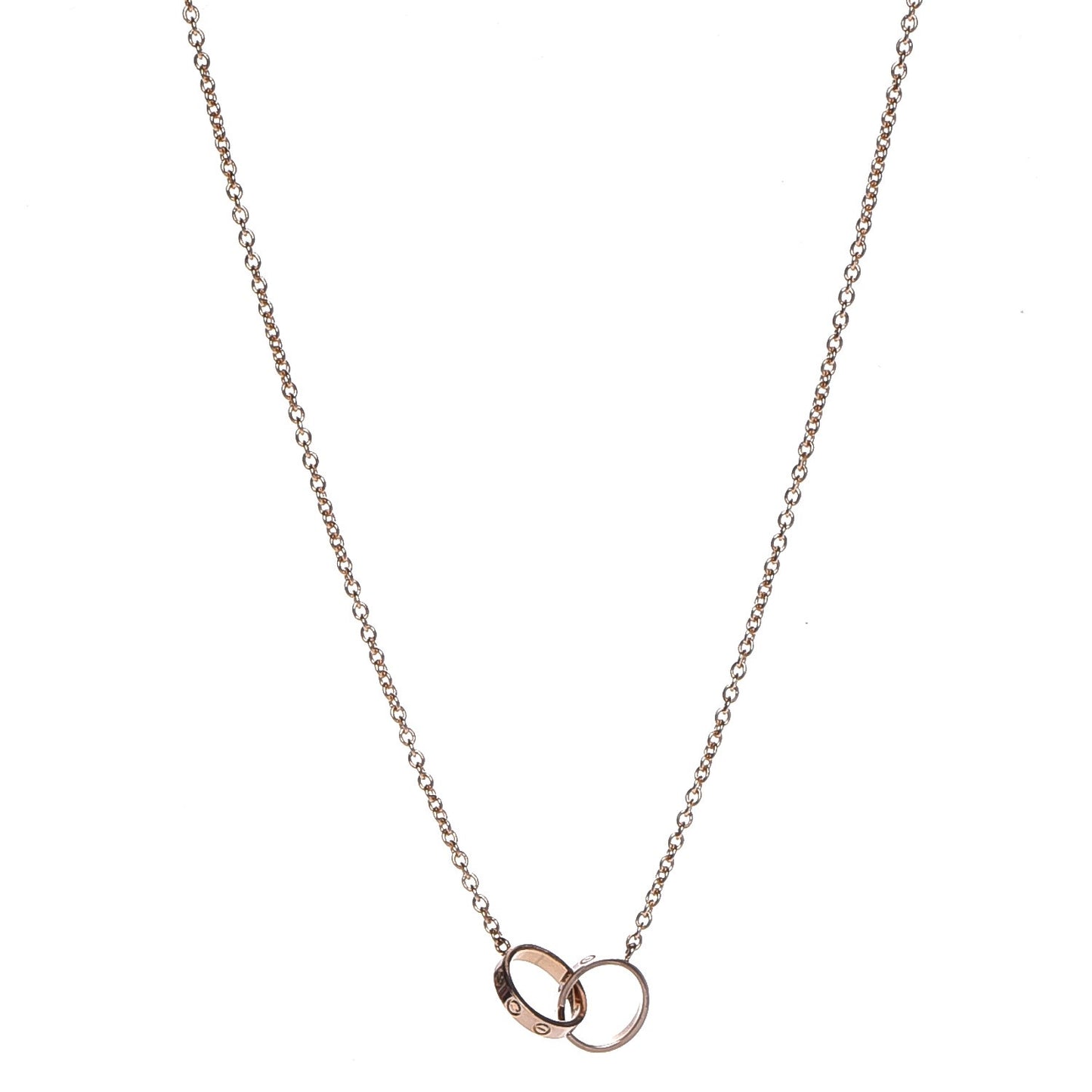 18K Pink Gold Interlocking LOVE Necklace