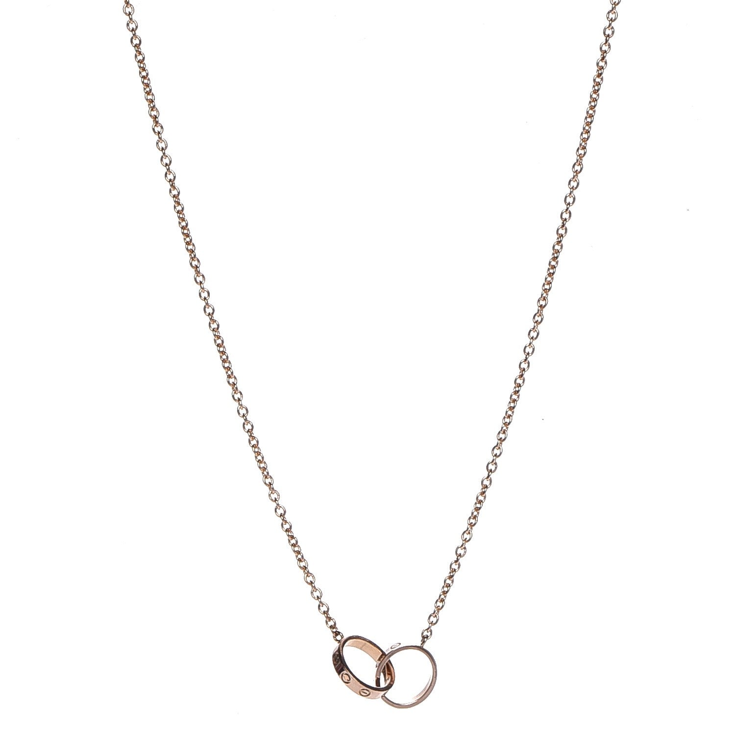 Cartier 18K Pink Gold Interlocking LOVE Necklace 1 of 9