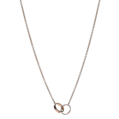 Cartier 18K Pink Gold Interlocking LOVE Necklace 1 of 9