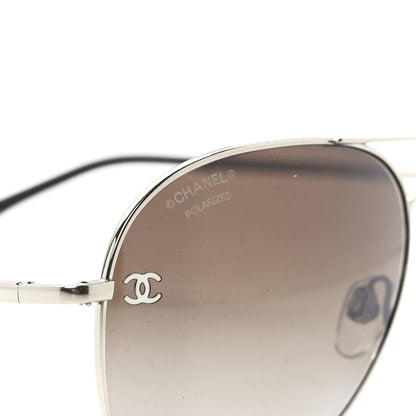 Chanel Metal Polarized Aviator CC Sunglasses 4189-T-Q Brown 7 of 8