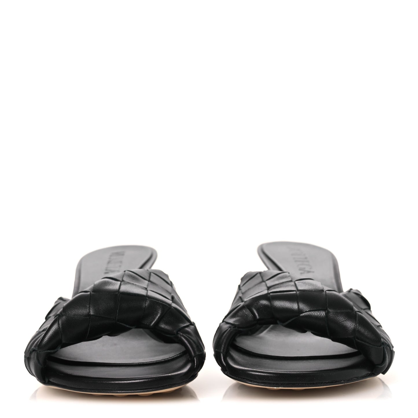 Nappa Intrecciato Blink Mule Sandals 39.5 Black