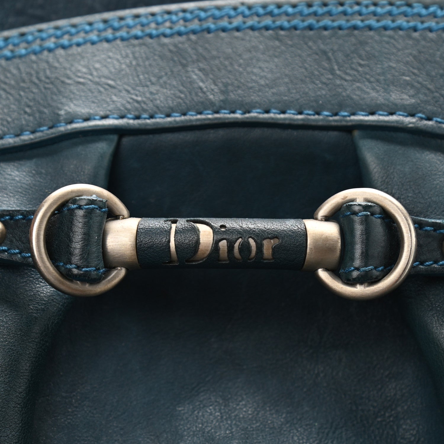 Christian Dior Calfskin Frame Satchel Blue 11 of 20