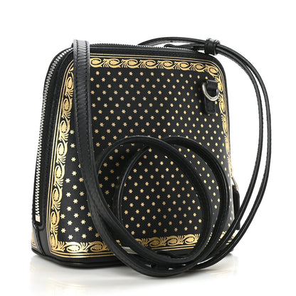 Gucci X SEGA Calfskin GUCCY Stars Mini Dome Shoulder Bag Black Gold 3 of 11