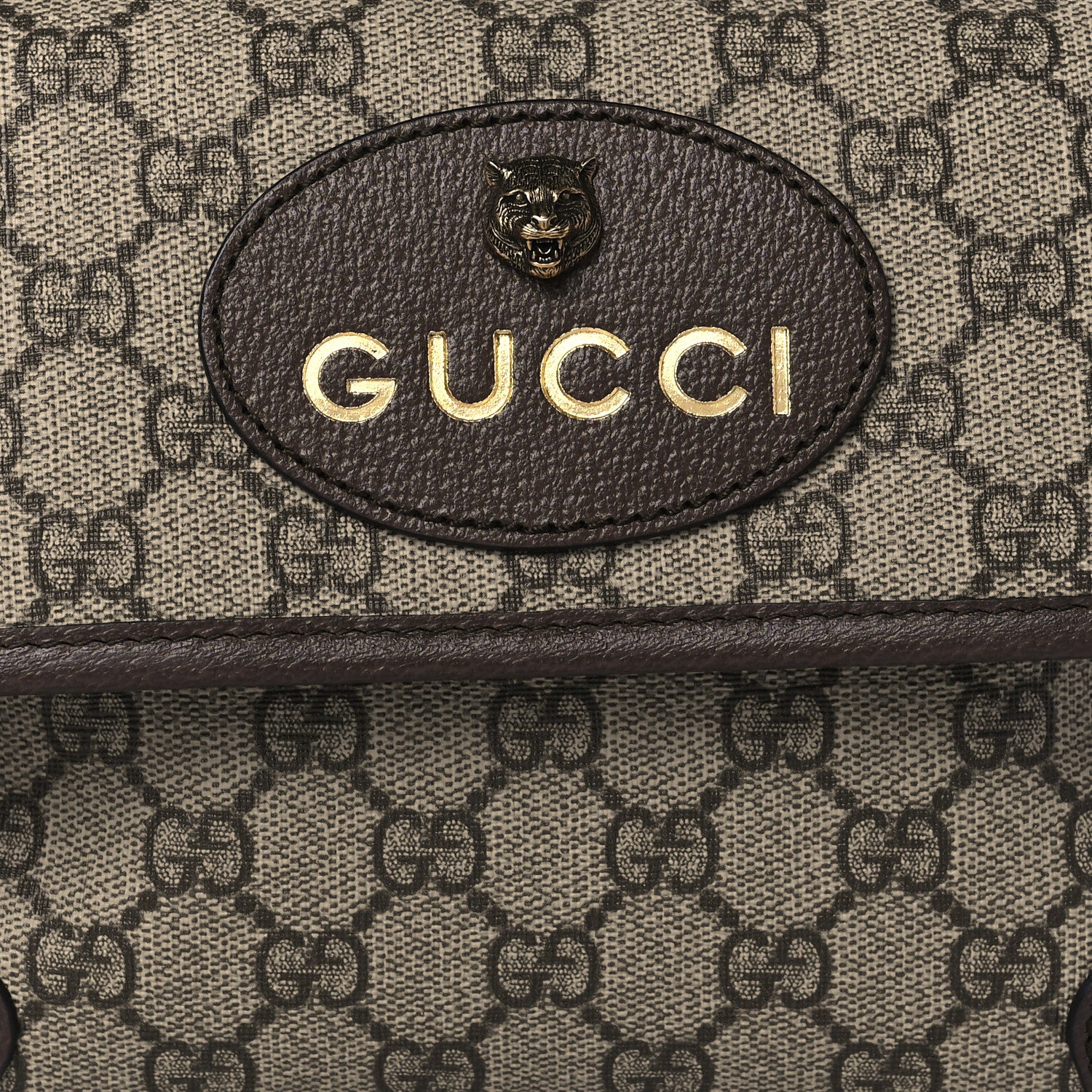 Gucci GG Supreme Monogram Web Small Neo Vintage Double Flap Messenger Bag Beige New Acero 11 of 13