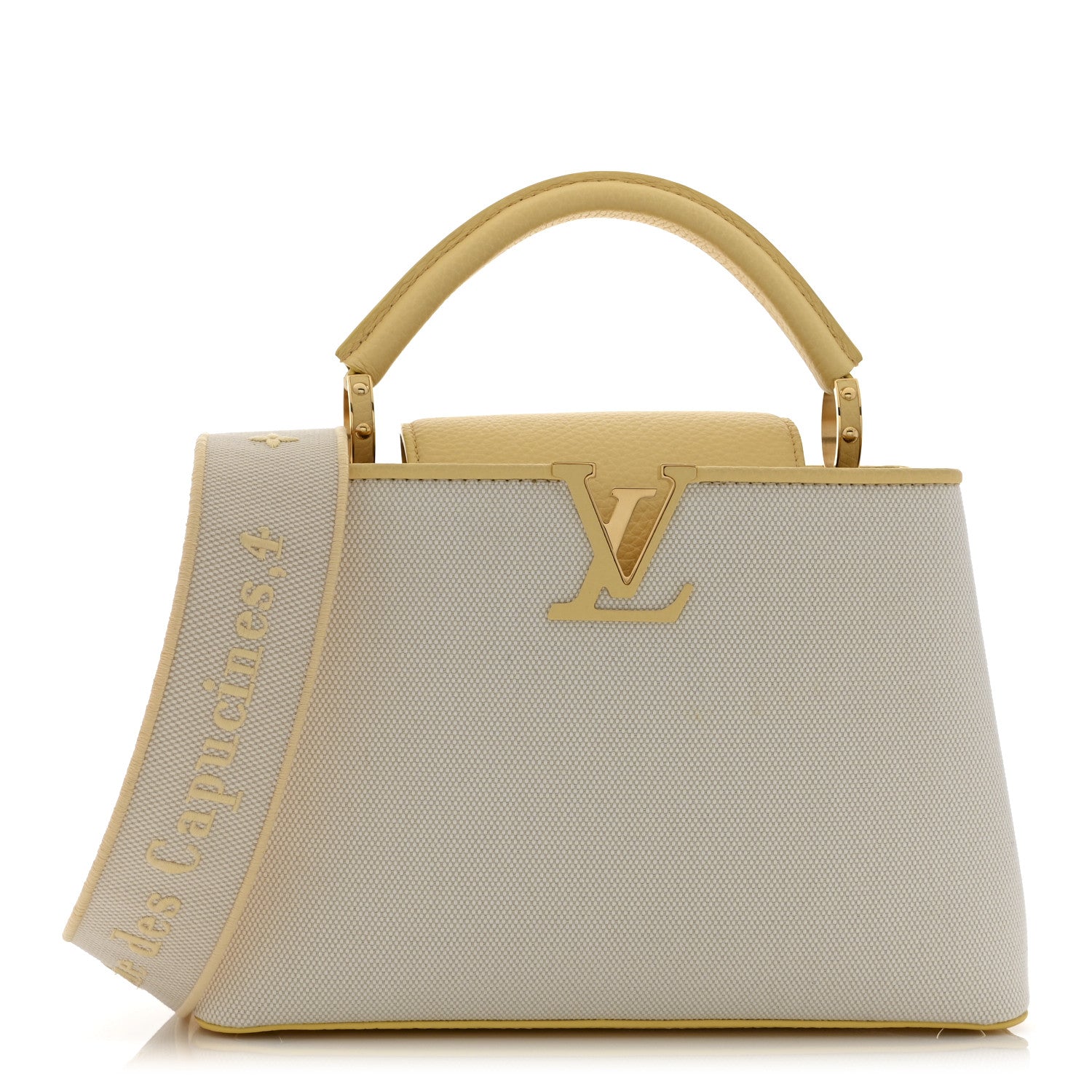 Louis Vuitton Canvas Taurillon Capucines BB Plume Yellow 1 of 9