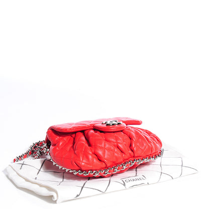Chanel Washed Lambskin Mini Chain Around Messenger Red 4 of 7