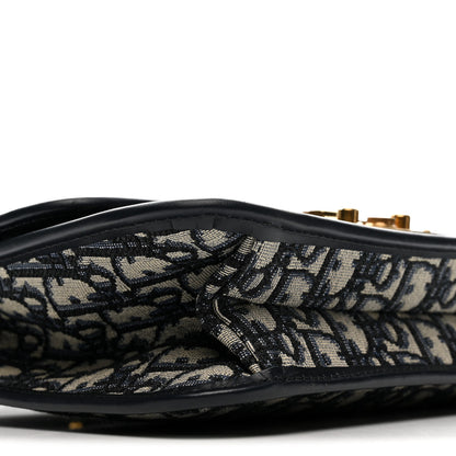 Christian Dior Oblique Small DiorAddict Flap Bag Navy Blue 9 of 12