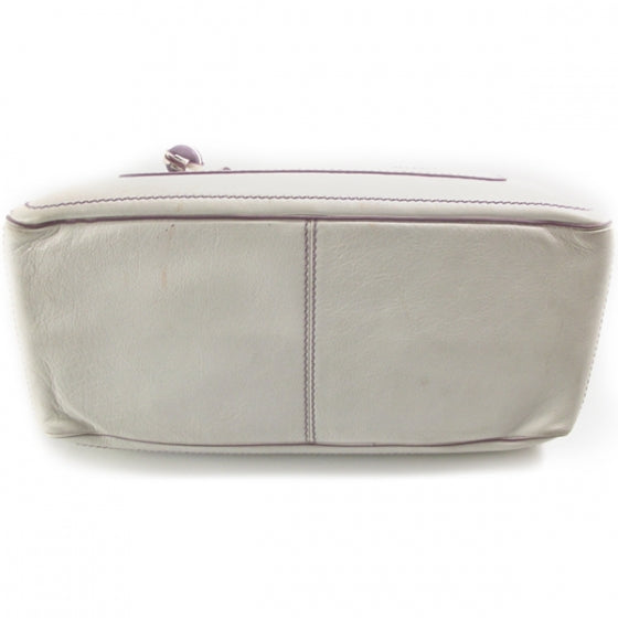 Celine Leather Boogie Satchel White/Lavender 4 of 10