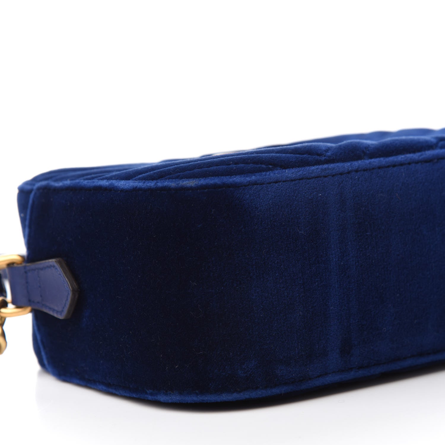 Gucci Velvet Matelasse Small GG Marmont Chain Shoulder Bag Cobalt 6 of 10