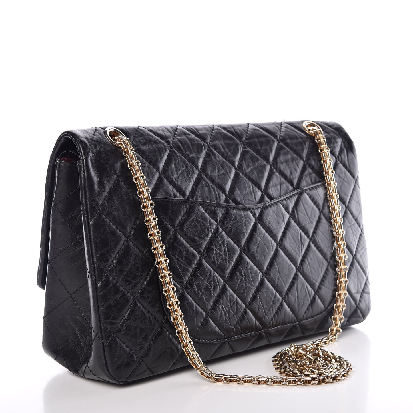Aged Calfskin Quilted 2.55 Reissue 227 Flap Black