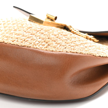 Chloe Calfskin Raffia Drew Chain Shoulder Bag Caramel 10 of 10