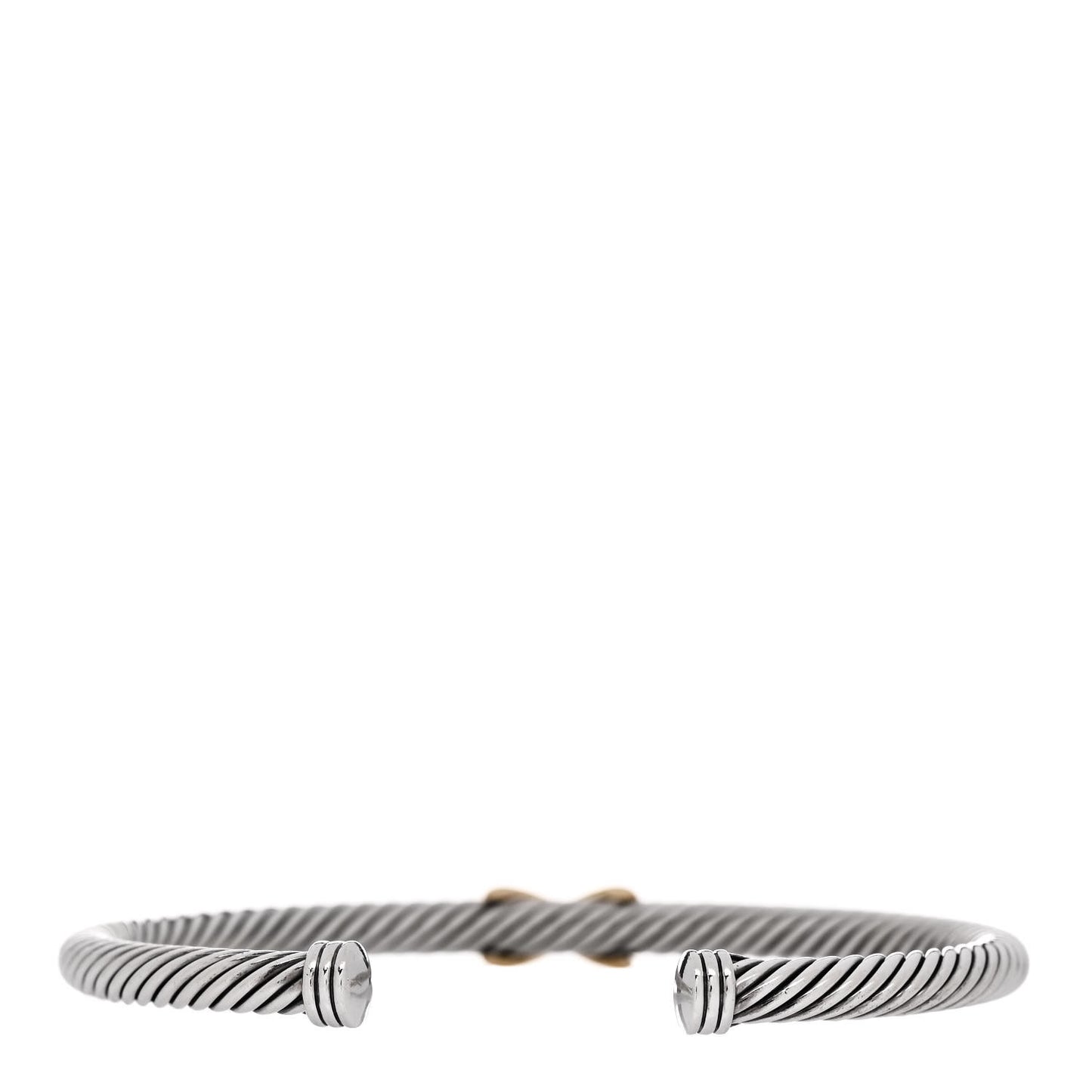 Sterling Silver 18K Yellow Gold 4mm X Station Cable Bracelet