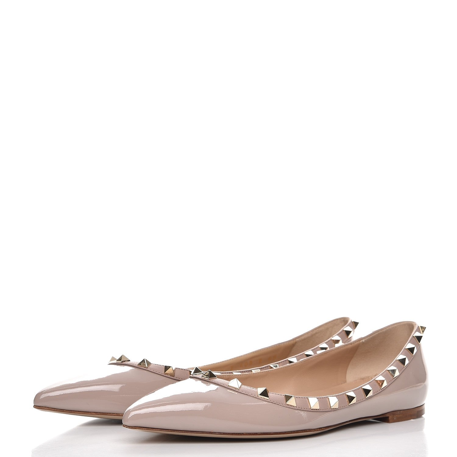 Valentino Garavani Patent Rockstud Ballerina Flats 40 Poudre 3 of 9