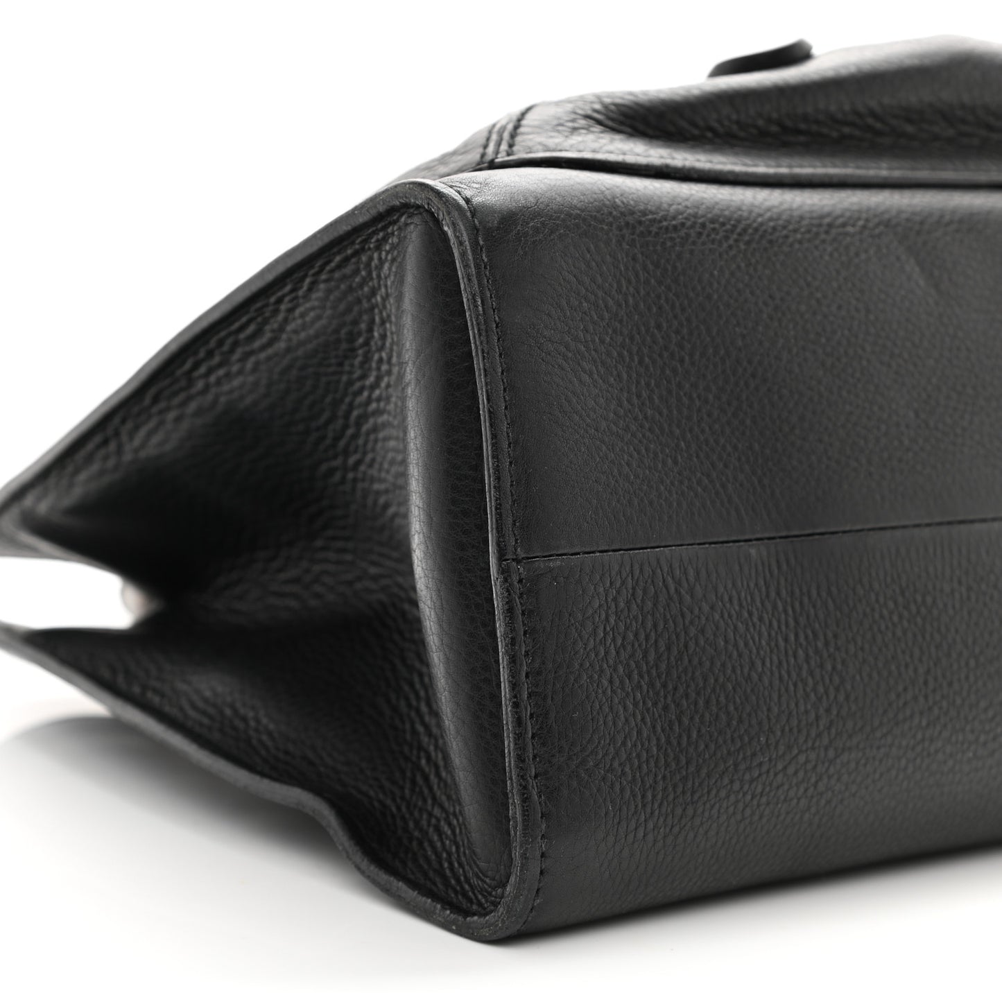 Calfskin Bamboo Handle Tote Black