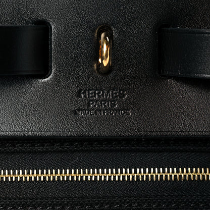 Hermes Military Toile Vache Hunter Herbag Zip Retourne 31 PM Black 6 of 11