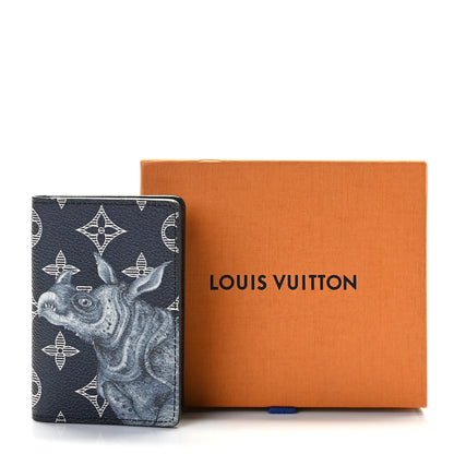 Louis Vuitton Savane Monogram Chapman Rhinoceros Pocket Organizer Encre 8 of 8