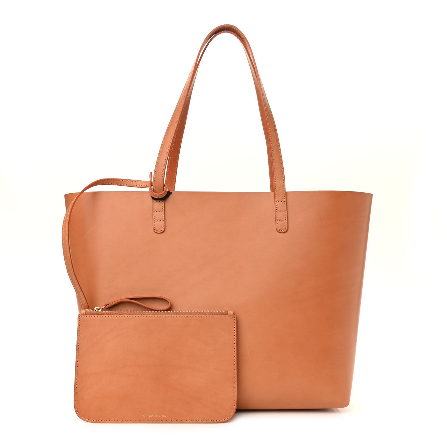 Vegetable Tanned Calfskin Large Shopping Bag Camello Orange