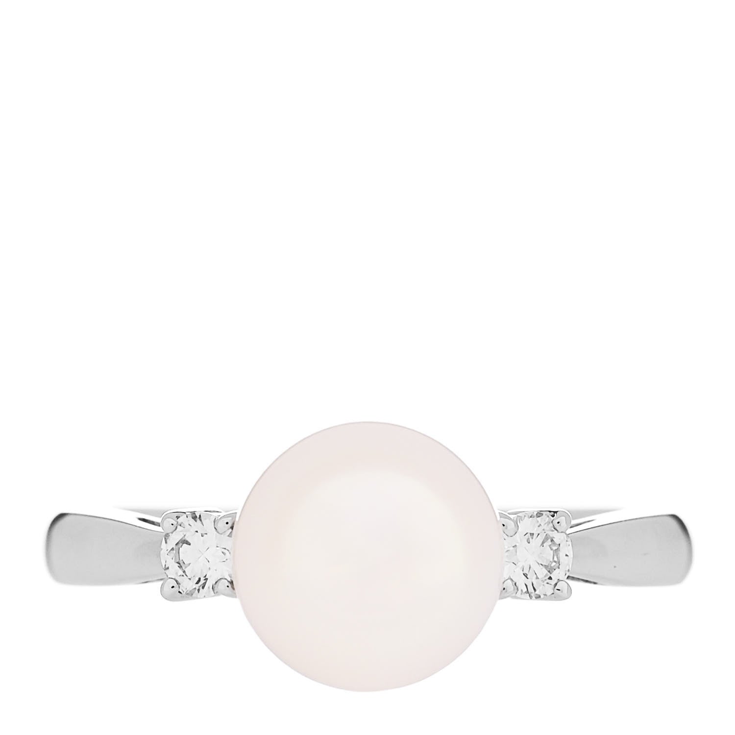 Mikimoto Platinum Diamond Akoya Pearl 8mm Ring 52 6 1 of 6