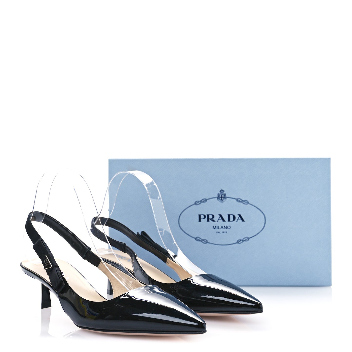 Patent Logo Slingback Pumps 39.5 Black