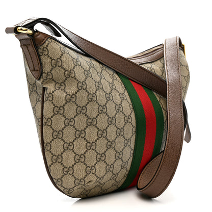 Gucci GG Supreme Monogram Web Small Ophidia Half Moon Hobo Brown 3 of 16
