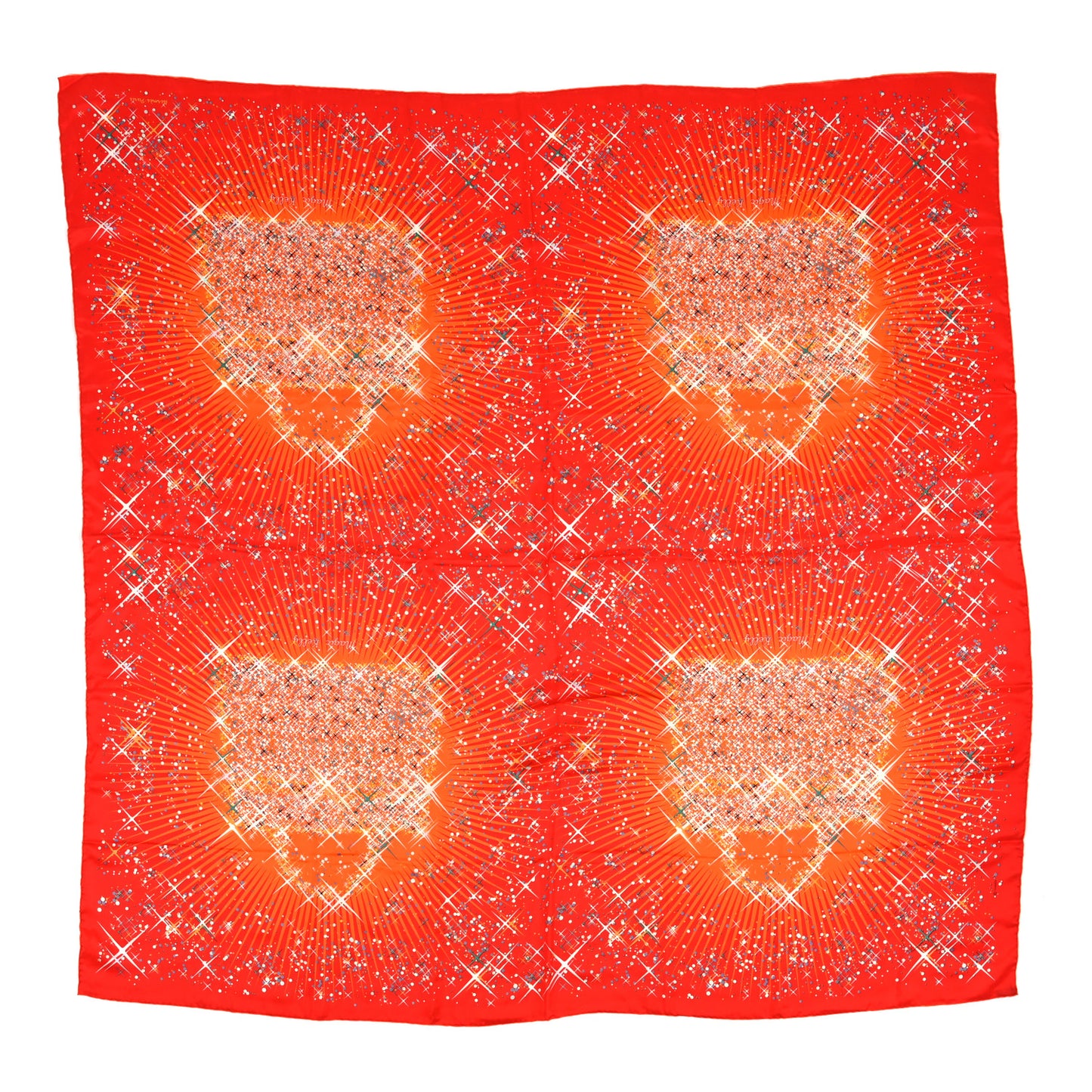 Silk Magic Kelly Scarf 140 Rouge Orange Vert De Gris