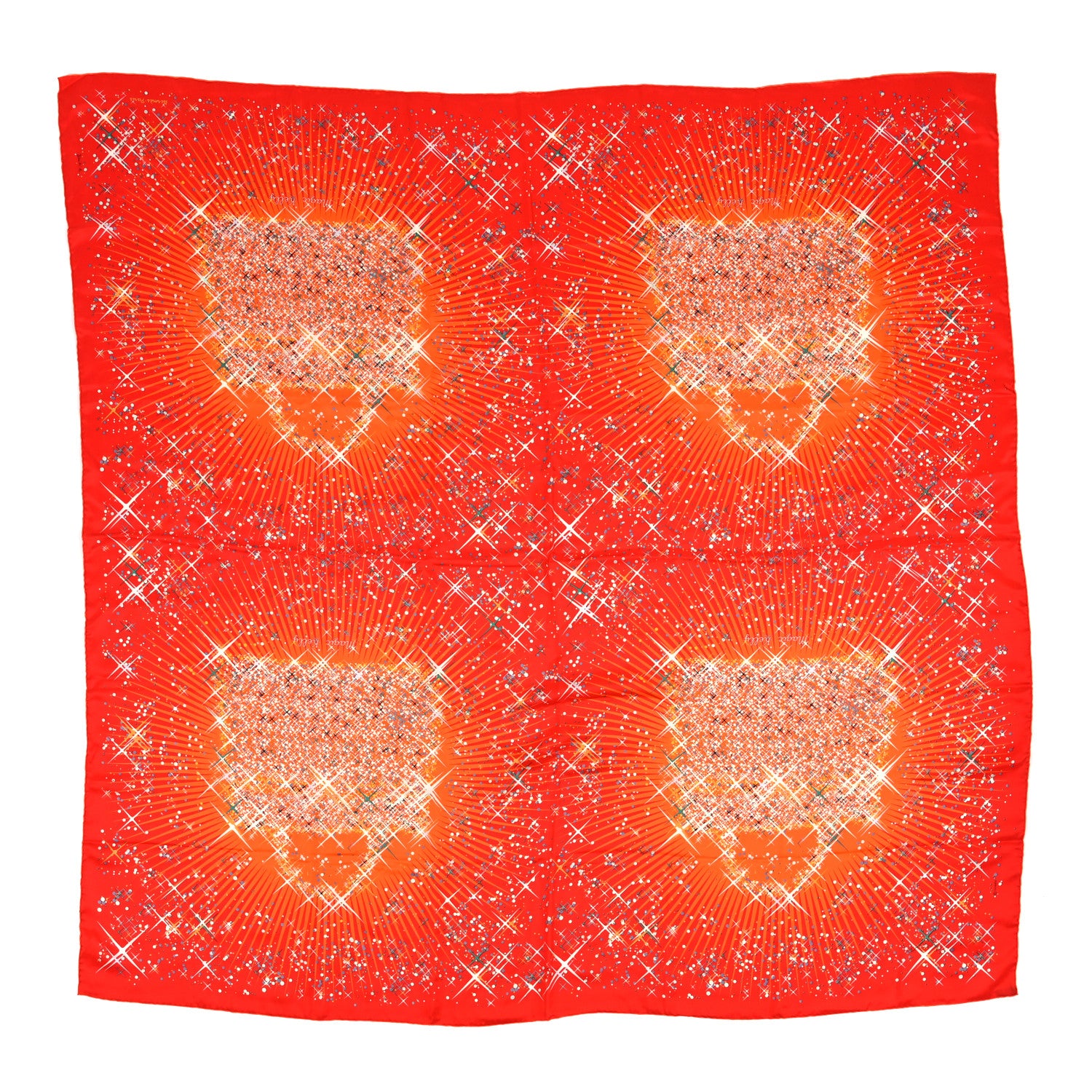 Hermes Silk Magic Kelly Scarf 140 Rouge Orange Vert De Gris 1 of 5