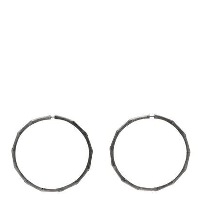 John Hardy Darkened Sterling Silver 57mm Bamboo Hoop Earrings 3 of 6