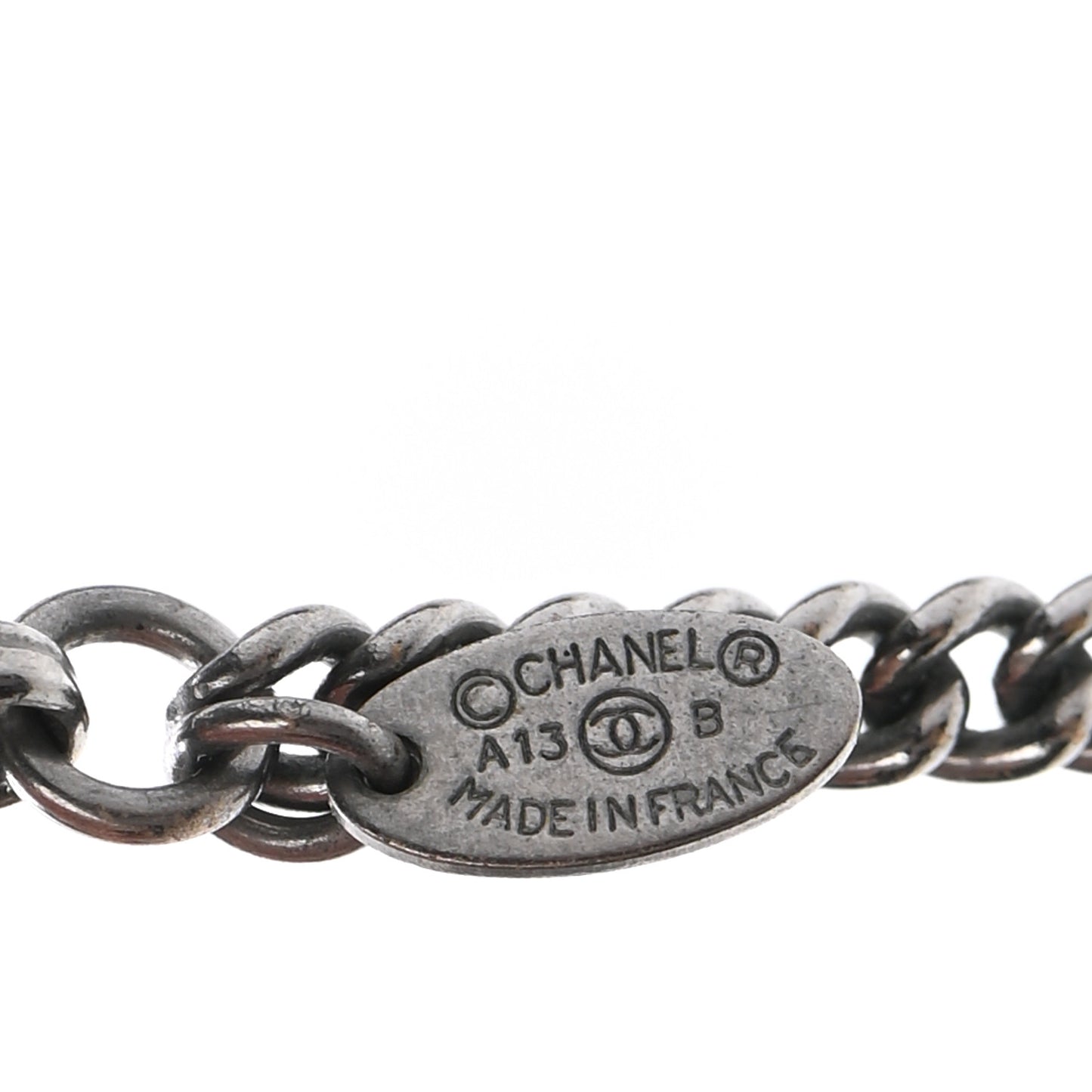 Pearl CC Pendant Necklace Silver