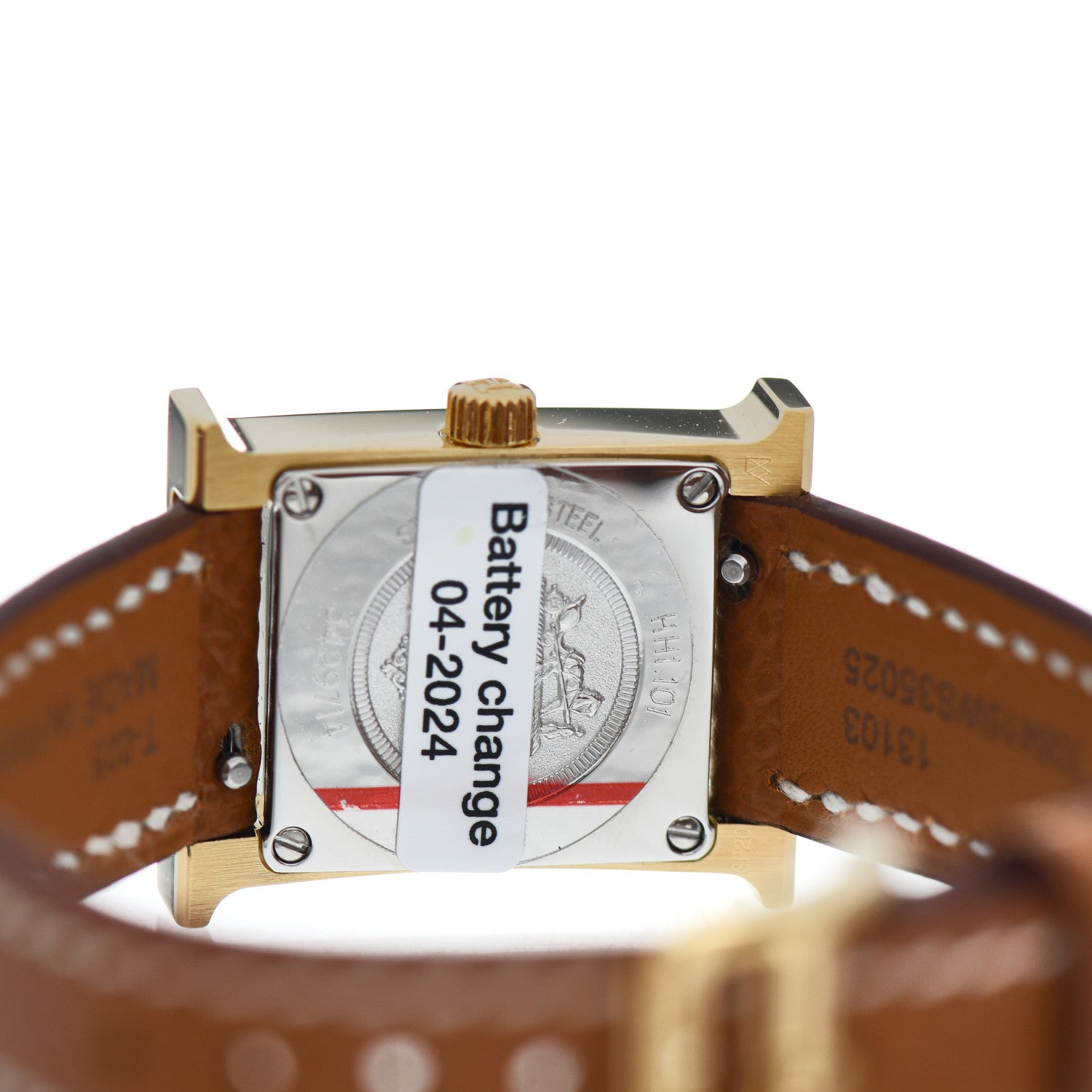 Hermes Stainless Steel Epsom 17.2mm Heure H Hour Quartz Watch Gold 4 of 5