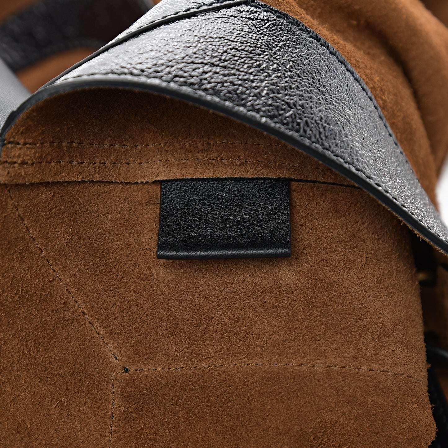 Suede Large Ophidia Vertical Shopping Tote Chestnut