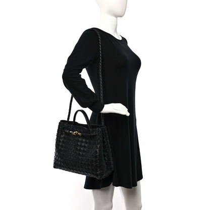 Bottega Veneta Nappa Intrecciato Medium Andiamo Shoulder Bag Black 2 of 8