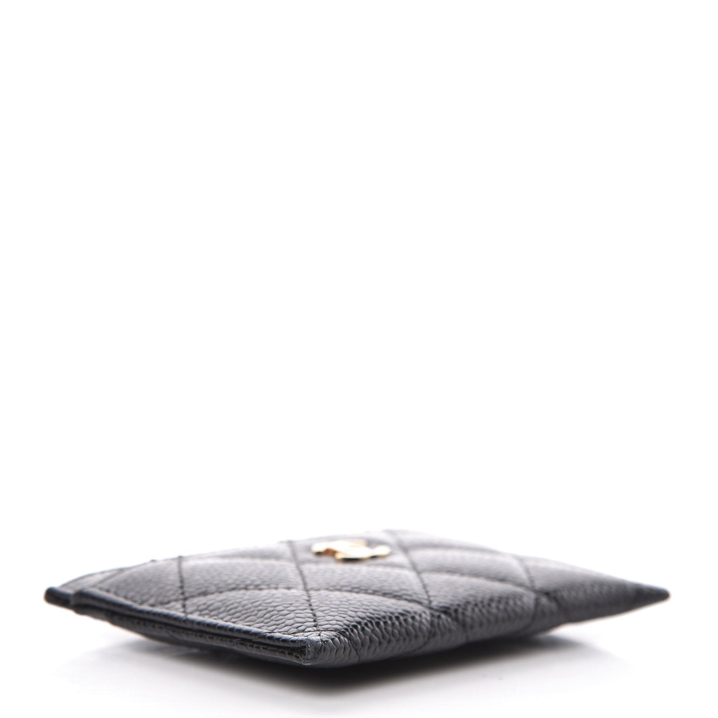 Caviar Quilted Card Holder Black