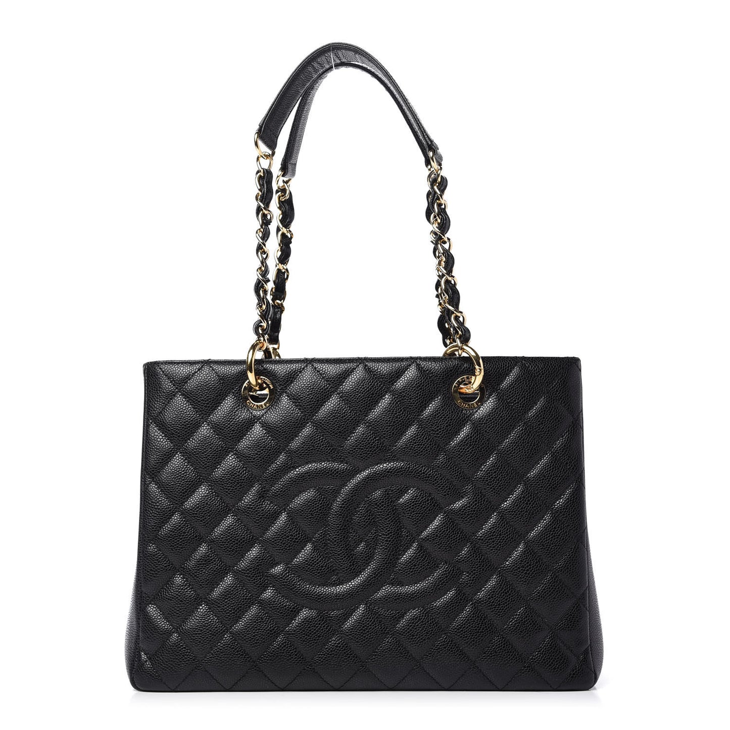 Caviar Quilted Grand Shopping Tote GST Black