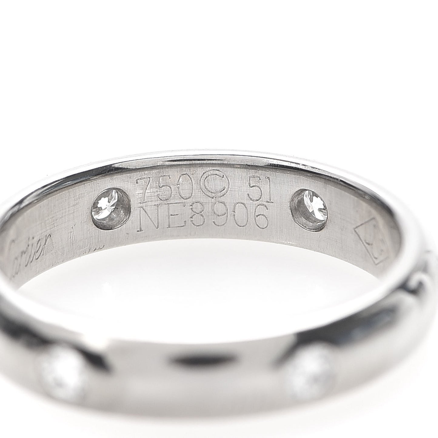 18K White Gold 6 Diamond Stella Band Ring 51 5.75