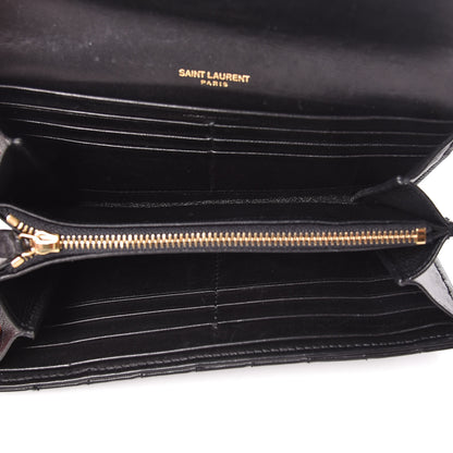 Saint Laurent Lambskin Matelasse Monogram Large Vicky Continental Wallet Black 5 of 11