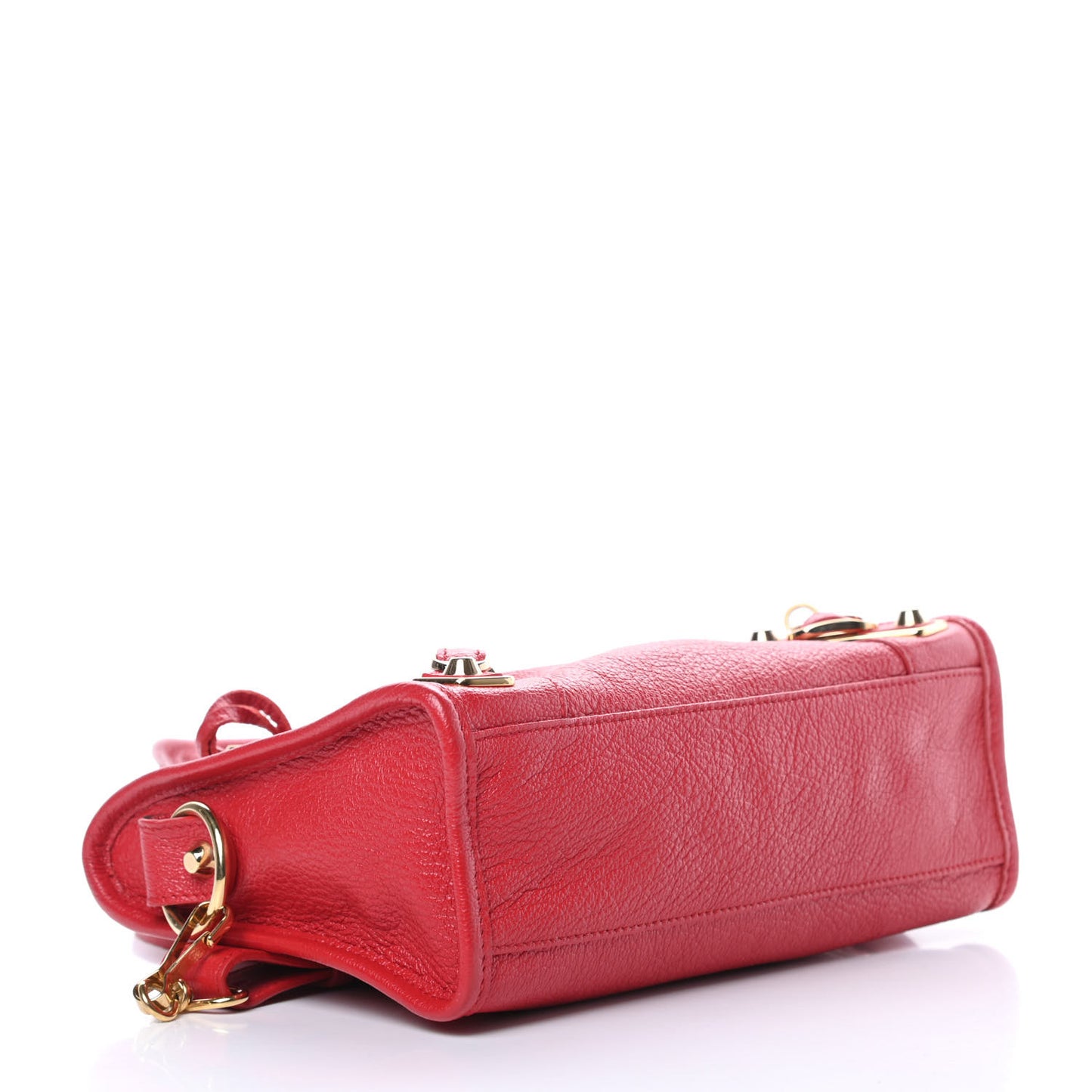 Chevre Gold Metallic Edge Hardware Mini City Rouge Grenade