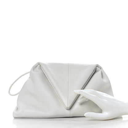 Bottega Veneta Lambskin BV Trine Clutch Bianco 2 of 10