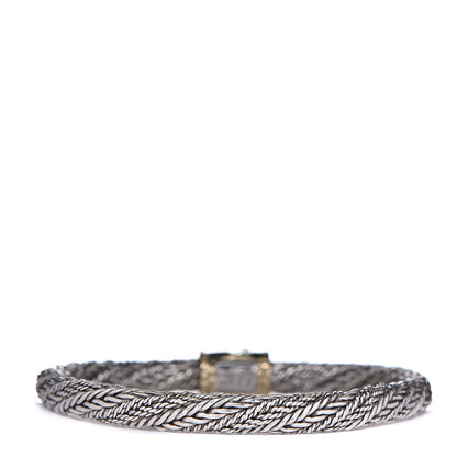 John Hardy Sterling Silver 18K Yellow Gold 6.5mm Bamboo Twisted Chain Bracelet 3 of 5