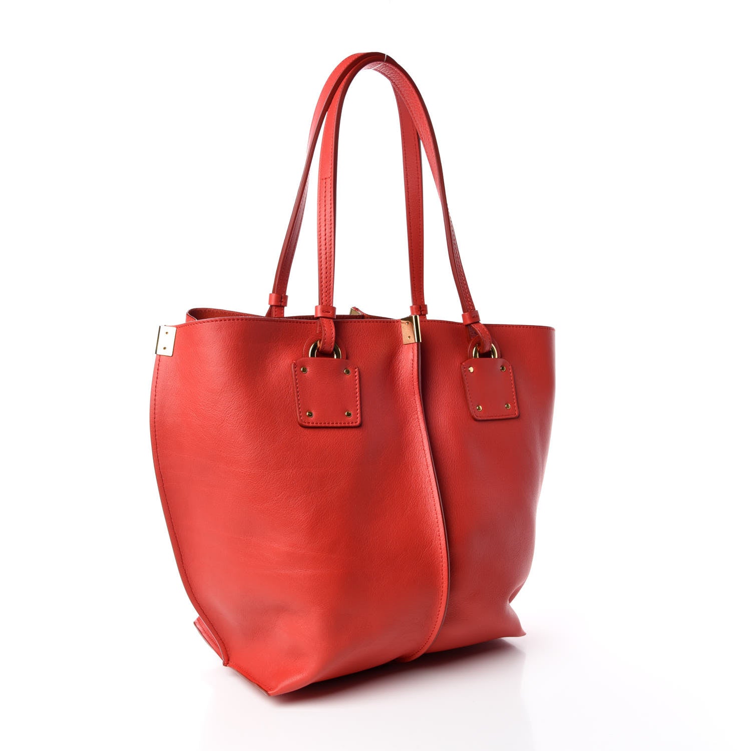 Chloe Smooth Calfskin Medium Vick Tote Plaid Red 3 of 7